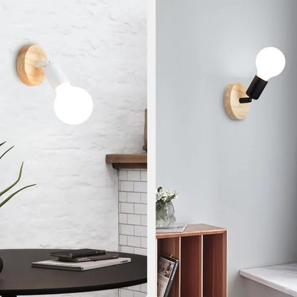 Vintage Adjustable Wood & Metal Wall Sconce