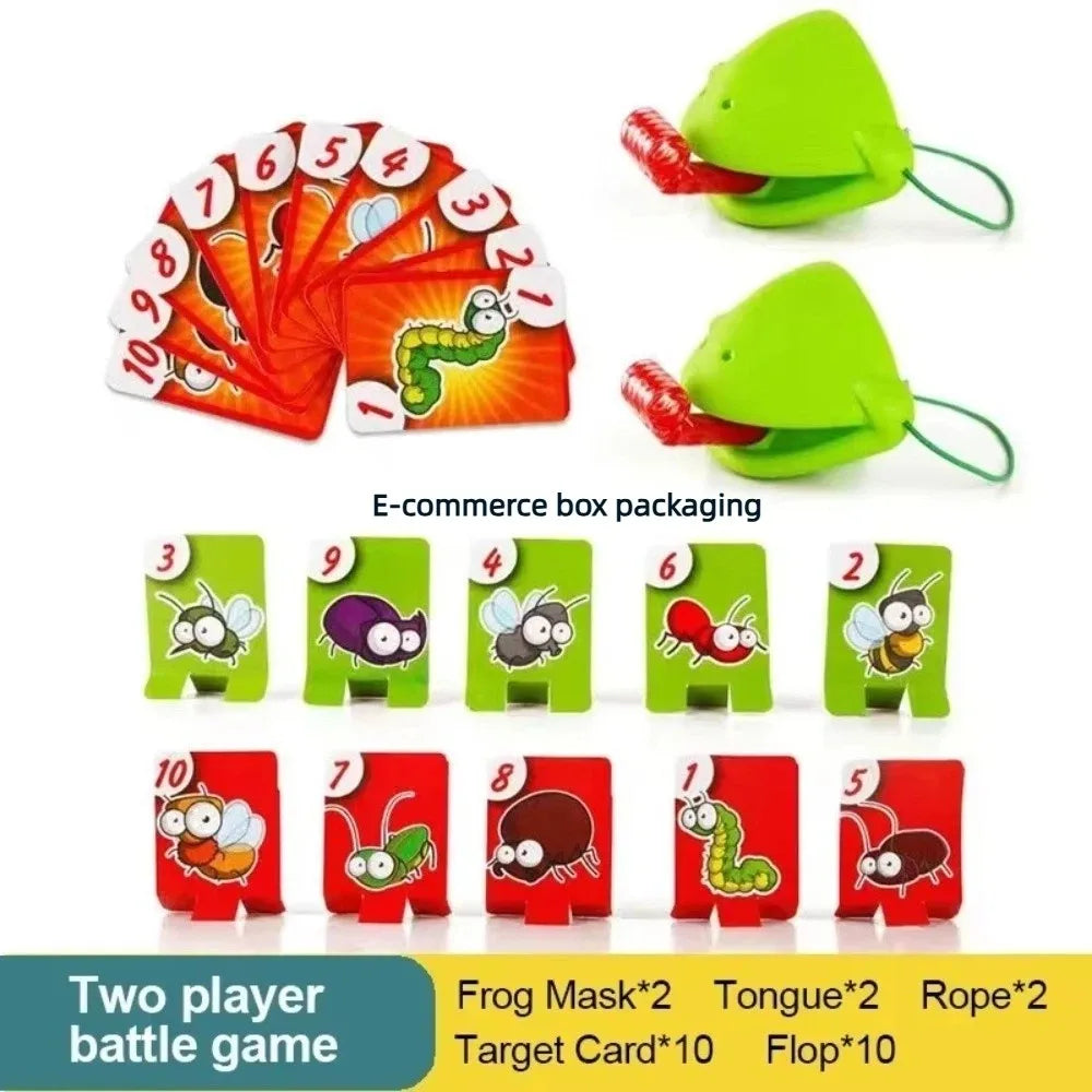 Frog tongue game, 2-player set in mailer box