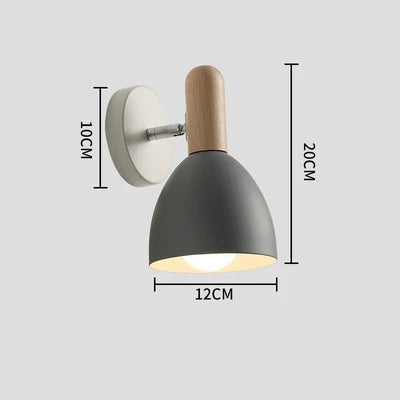 Nordic Adjustable Wooden Bedside Wall Lamp