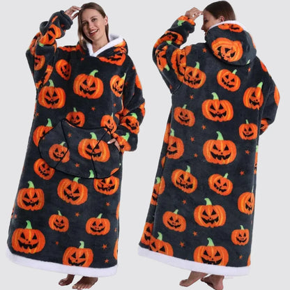 Oversized Wearable Blanket Hoodie, Giant Fleece Hooded Blanket for Adults, 31 Prints, Short and Long, Loungewear