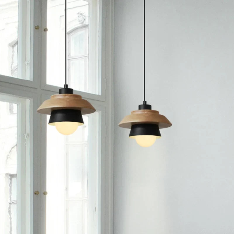 Nordic Wood & Macaron Pendant Light