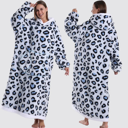 Oversized Wearable Blanket Hoodie, Giant Fleece Hooded Blanket for Adults, 31 Prints, Short and Long, Loungewear