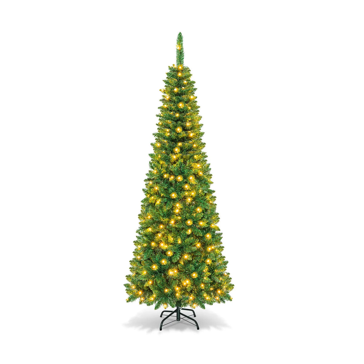Pre-Lit Pencil Christmas Tree with Warm White LED Lights