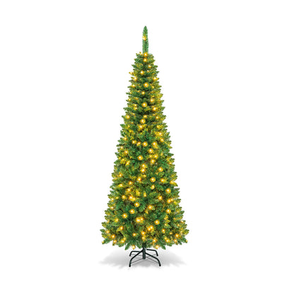 Pre-Lit Pencil Christmas Tree with Warm White LED Lights