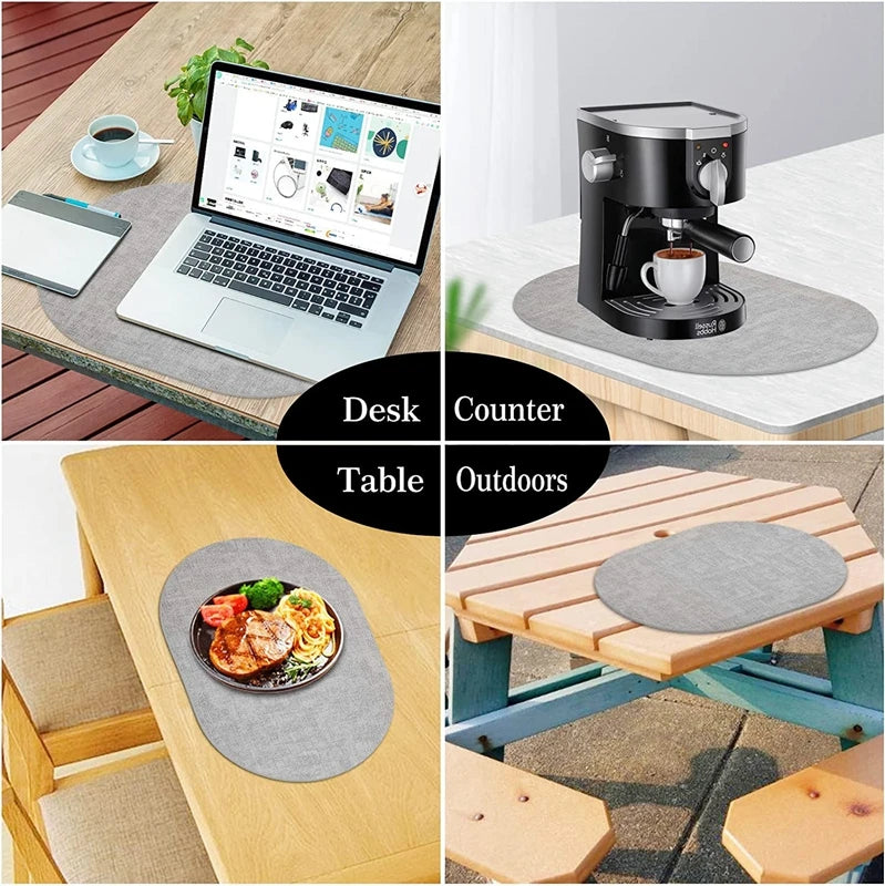 Oval Faux Leather Placemats