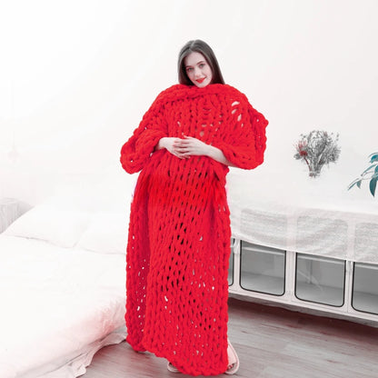 Chunky Knit Chenille Throw Blanket