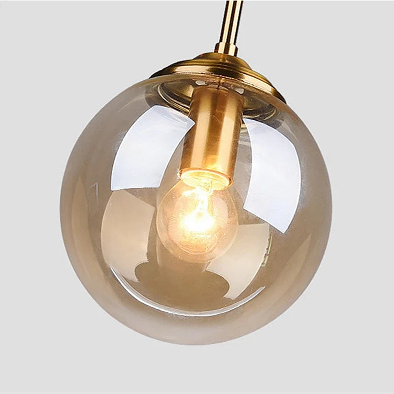 Nordic Tinted Glass Globe Pendant Light
