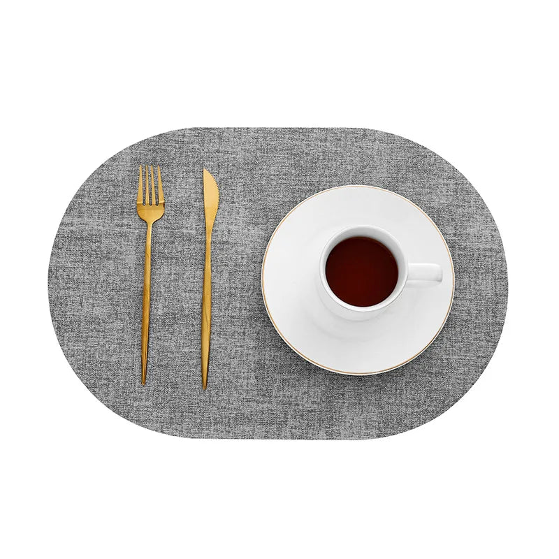 Oval Faux Leather Placemats
