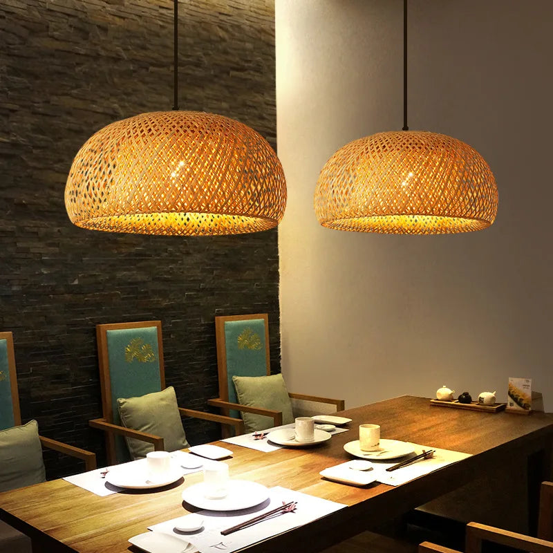 Handwoven Bamboo Rattan Pendant Lamp