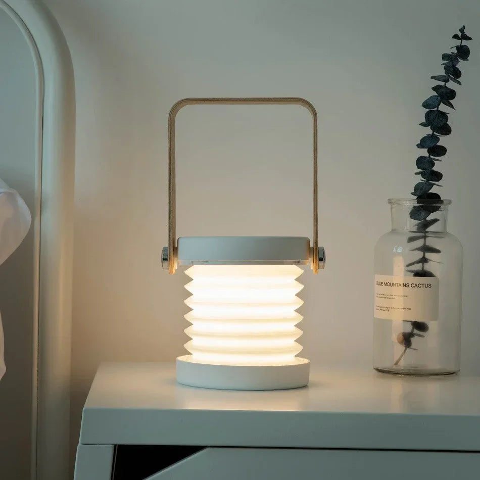 Folding Rechargeable Wooden Handle Lantern