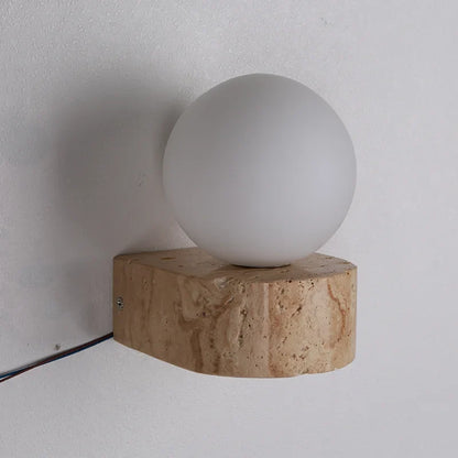 Travertine Japanese-Style LED Wall Sconce