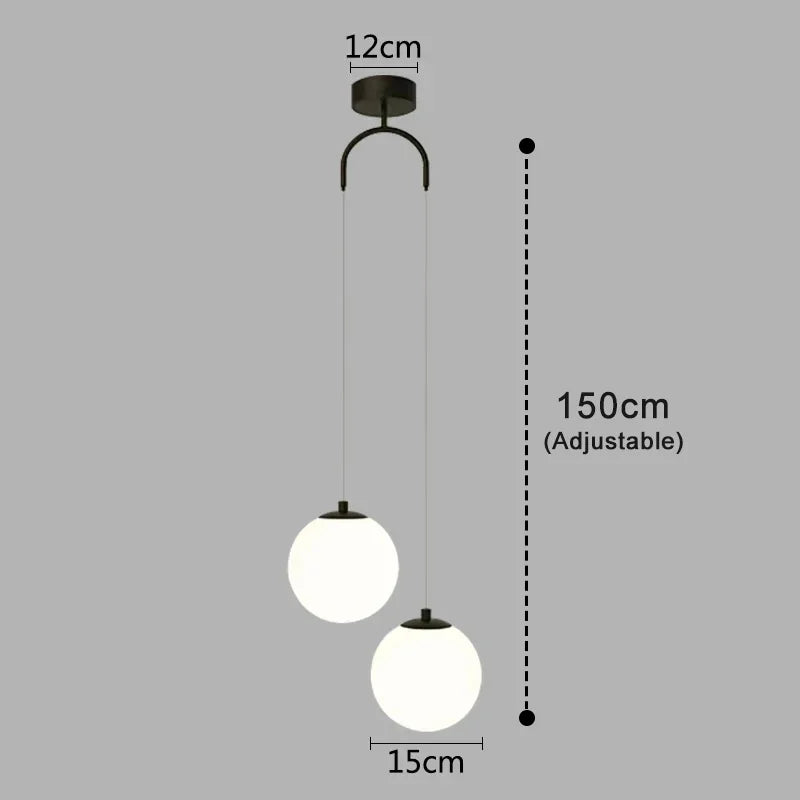 Luna Nordic Glass Globe Pendant Light