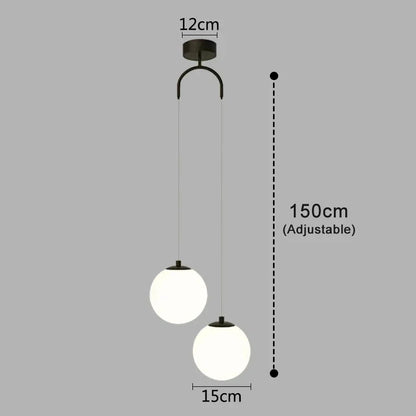 Luna Nordic Glass Globe Pendant Light