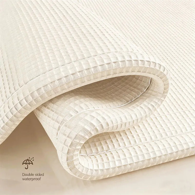 Waffle Weave Fabric Shower Curtain