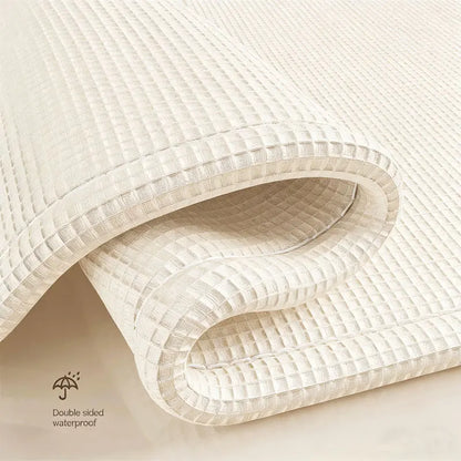 Waffle Weave Fabric Shower Curtain