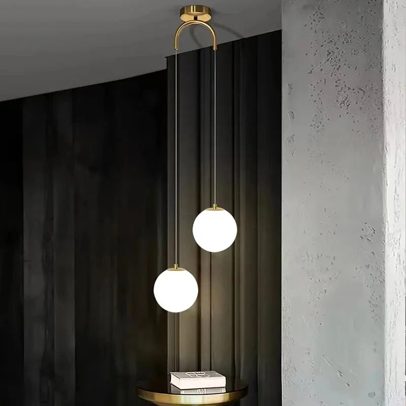Luna Nordic Glass Globe Pendant Light