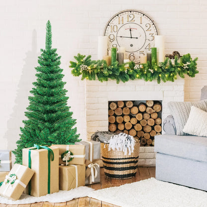 Pre-Lit Pencil Christmas Tree with Warm White LED Lights
