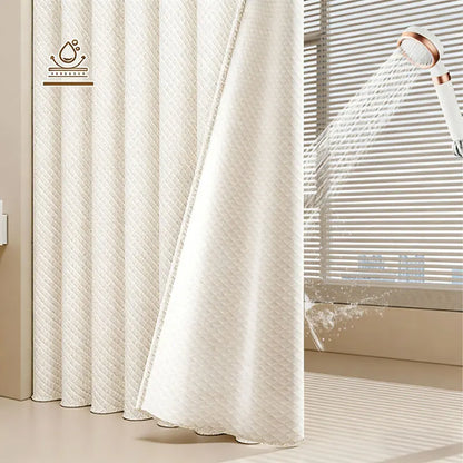 Waffle Weave Fabric Shower Curtain