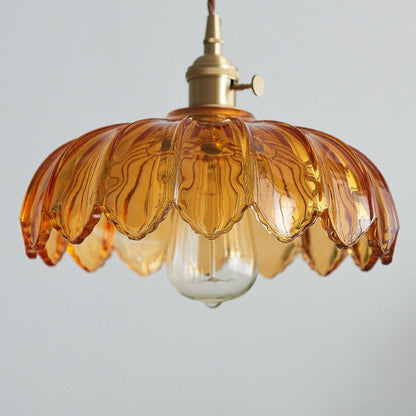Vintage Flower Glass Pendant