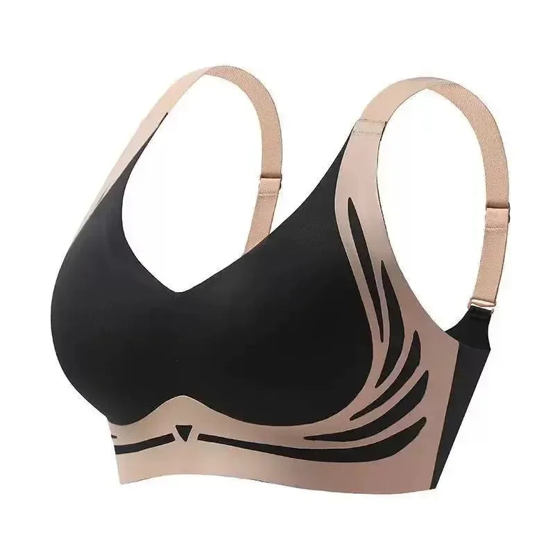 Black wireless seamless everyday support bra