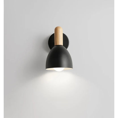 Nordic Adjustable Wooden Bedside Wall Lamp