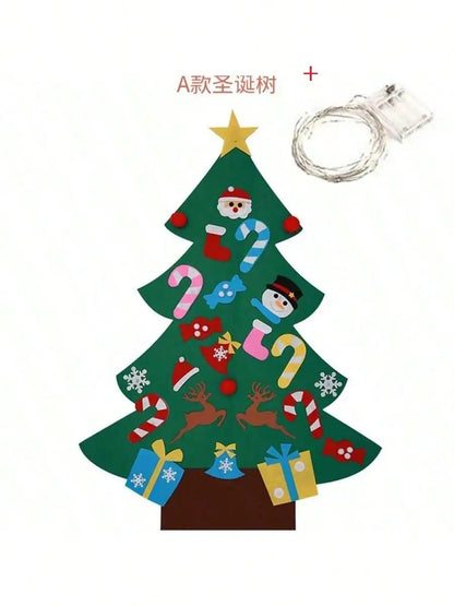 Felt Santa advent calendar, design A with lights