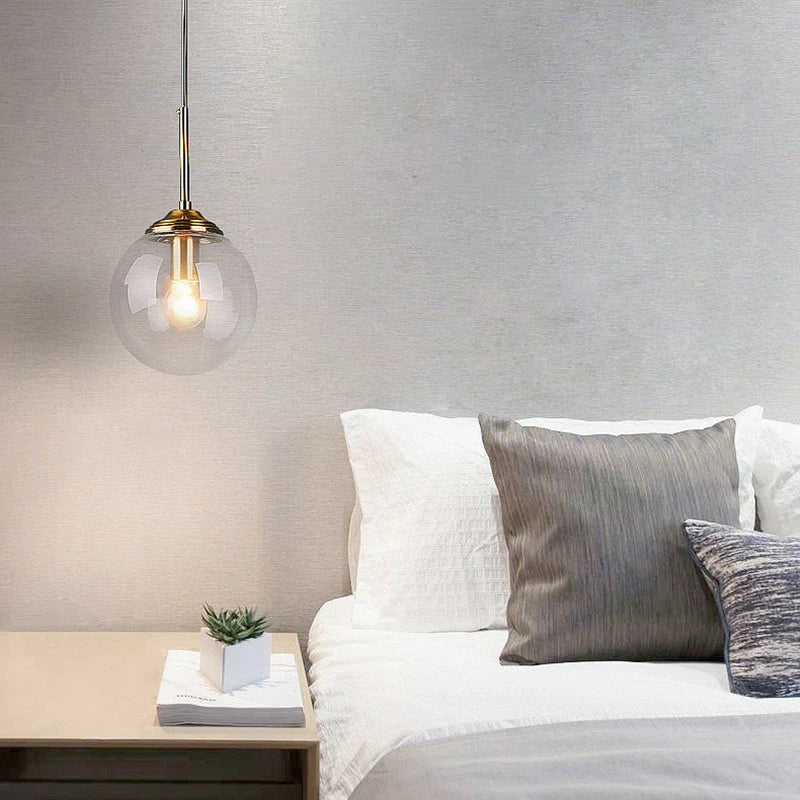Nordic Tinted Glass Globe Pendant Light