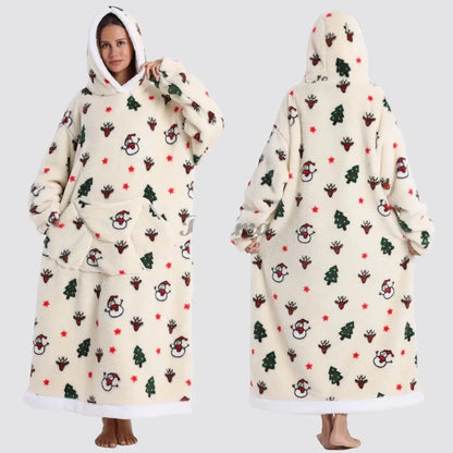 Oversized Wearable Blanket Hoodie, Giant Fleece Hooded Blanket for Adults, 31 Prints, Short and Long, Loungewear