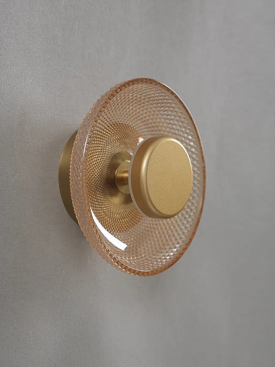 Colored Textured Glass LED Disc Wall Lamp
