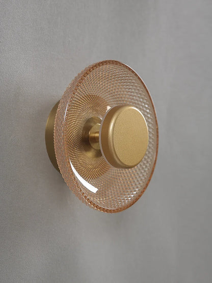 Colored Textured Glass LED Disc Wall Lamp