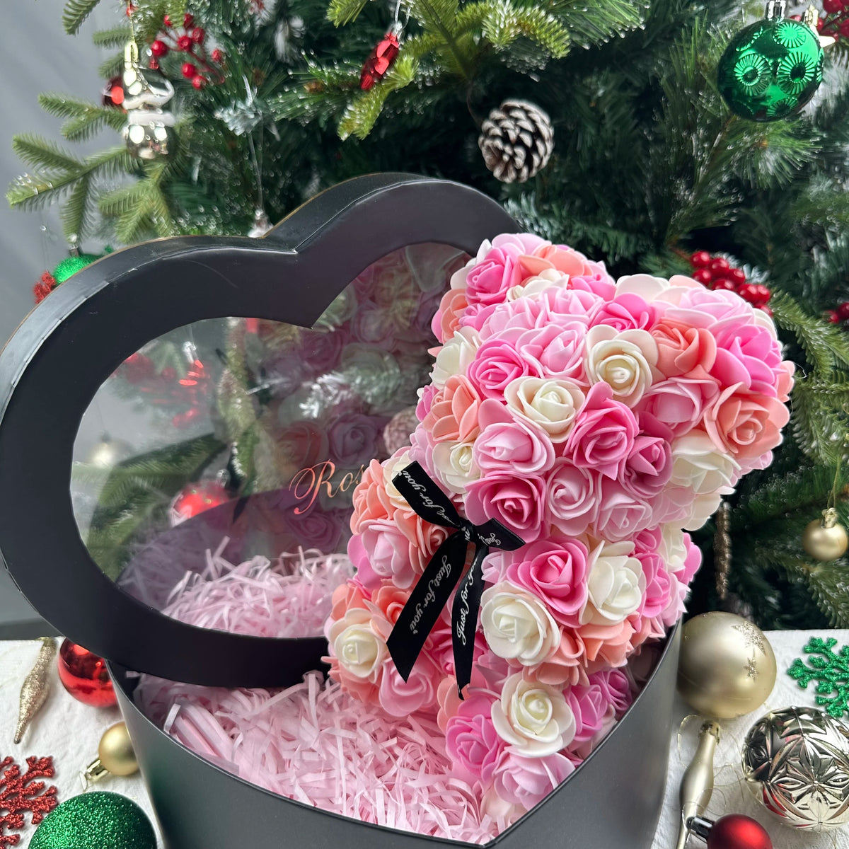 Blush Mix foam rose bear