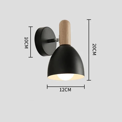 Nordic Adjustable Wooden Bedside Wall Lamp
