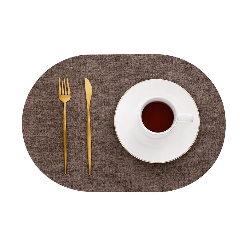 Oval Faux Leather Placemats