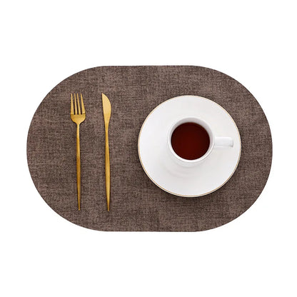 Oval Faux Leather Placemats