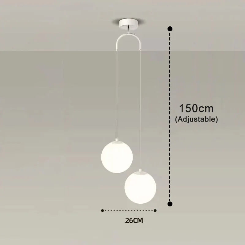 Luna Nordic Glass Globe Pendant Light