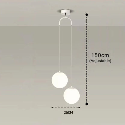 Luna Nordic Glass Globe Pendant Light