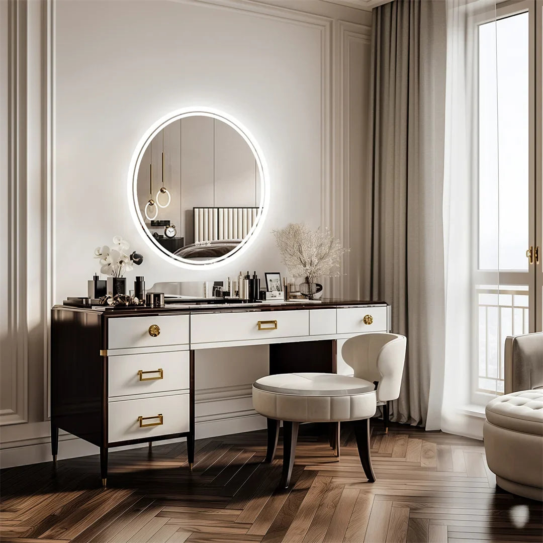 LuvoRound Anti-Fog LED Bathroom Mirror
