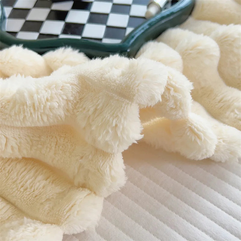 Luxury Faux Rabbit Fur Throw Blanket