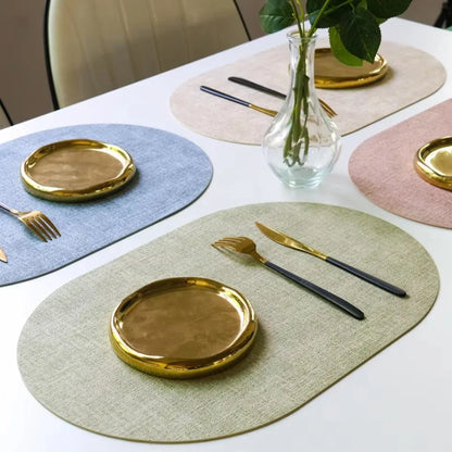 Oval Faux Leather Placemats