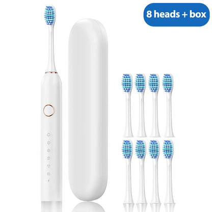 White - 8 Brush Heads + Box