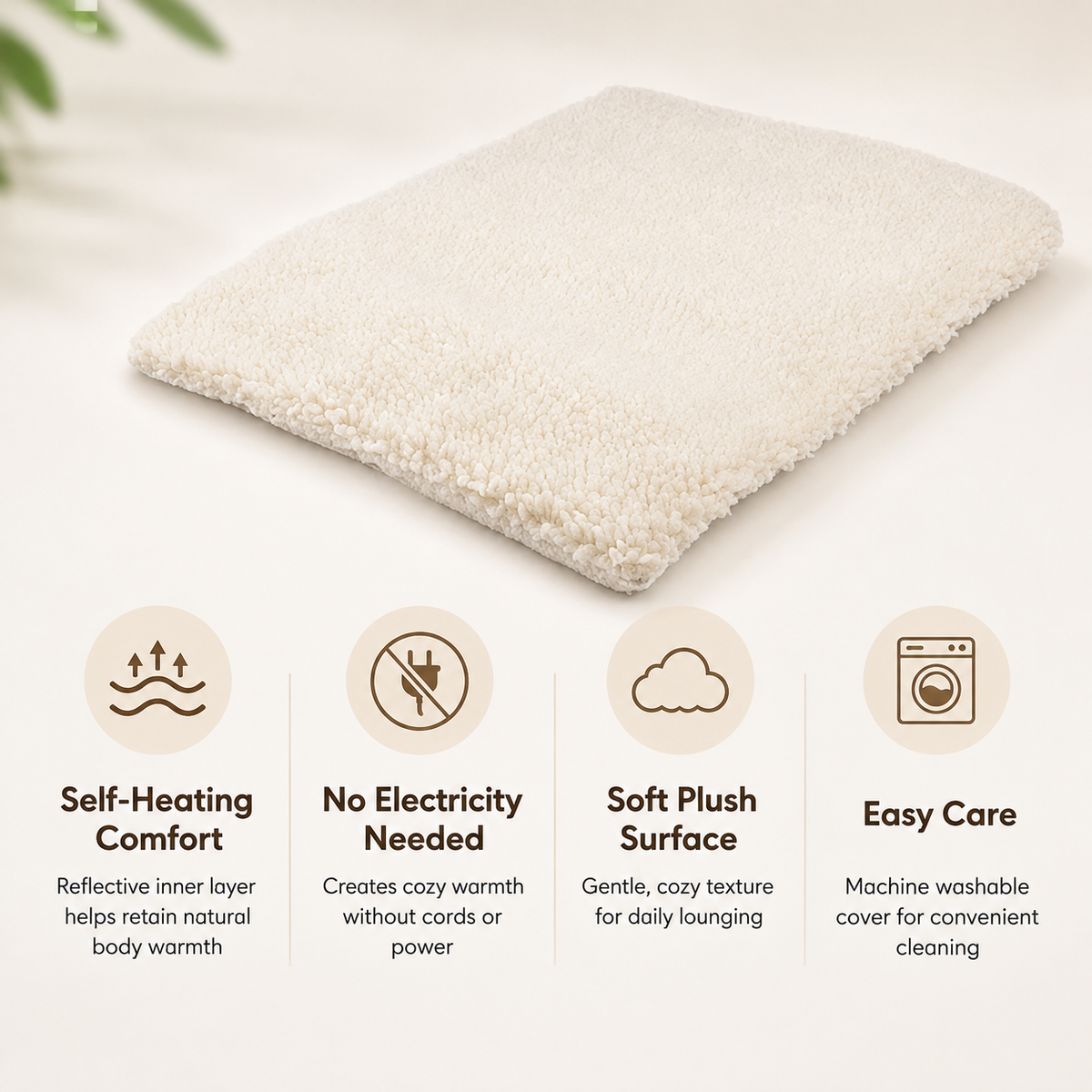 Cozy Crest Self-Heating Cat Pad - No-Plug Thermal Pet Mat for Cats & Small Dogs, Reflective Warming Bed Liner