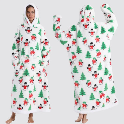 Oversized Wearable Blanket Hoodie, Giant Fleece Hooded Blanket for Adults, 31 Prints, Short and Long, Loungewear