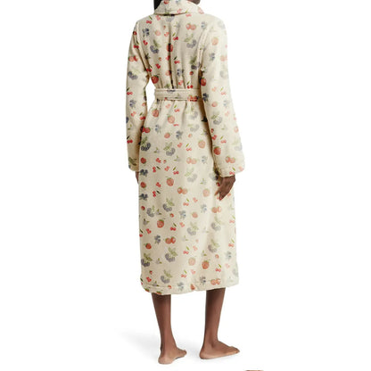 Fruit Print Tie-Waist Bathrobe