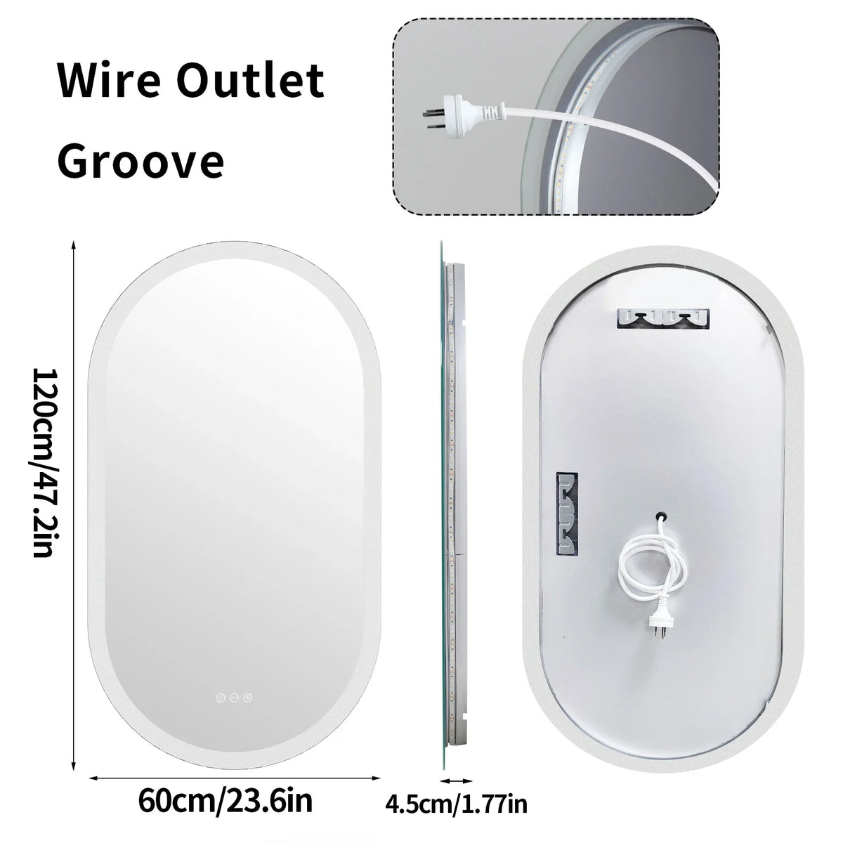LumoOval Backlit LED Bathroom Mirror