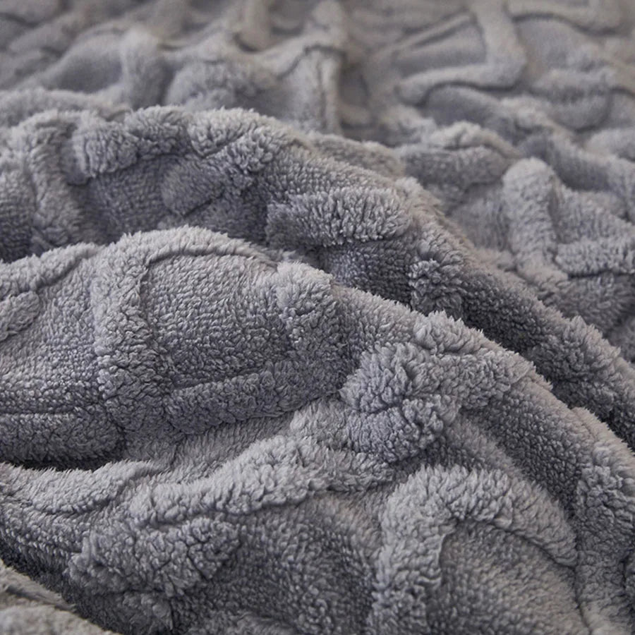 Thick Faux Lamb Fleece Weighted Comforter