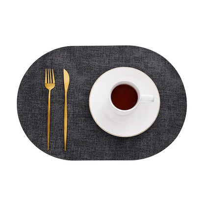 Oval Faux Leather Placemats