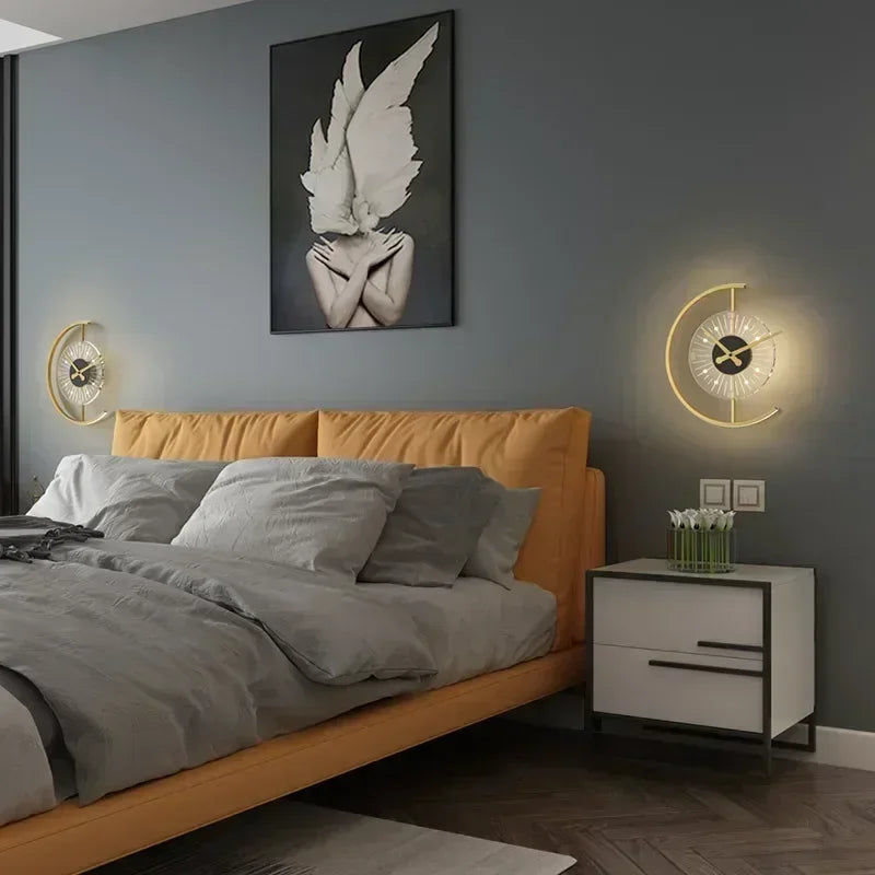Lunaris LED Wall Lamp Clock