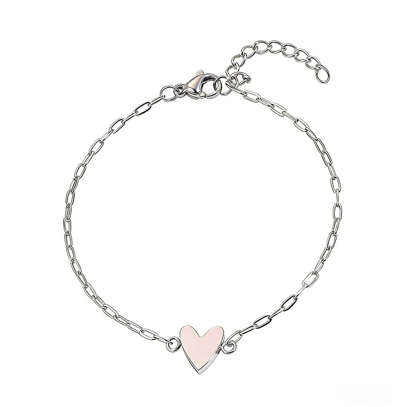 Matching Heart Chain Bracelets