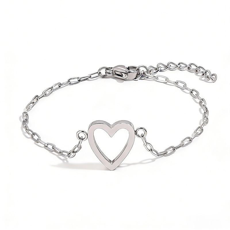 Matching Heart Chain Bracelets