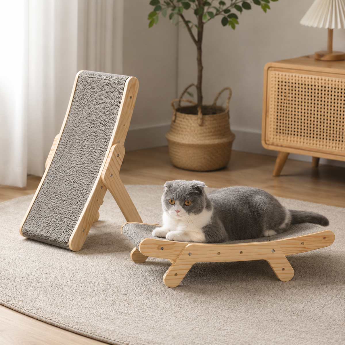 Solid Wood Cat Scratcher